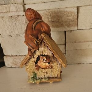 Vintage Bossons Charming Squirrel Figurine with House